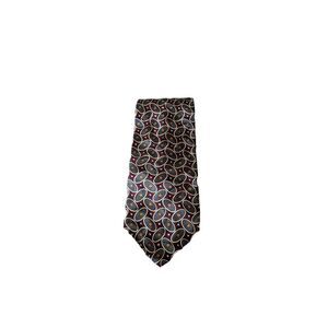 Robert stock maroon silver blue copper 100% silk tie Length: 57.5 in